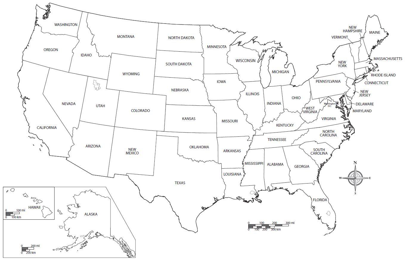 無料で印刷可能な米地図 無料で印刷可能な米国の地図 北アメリカ ア