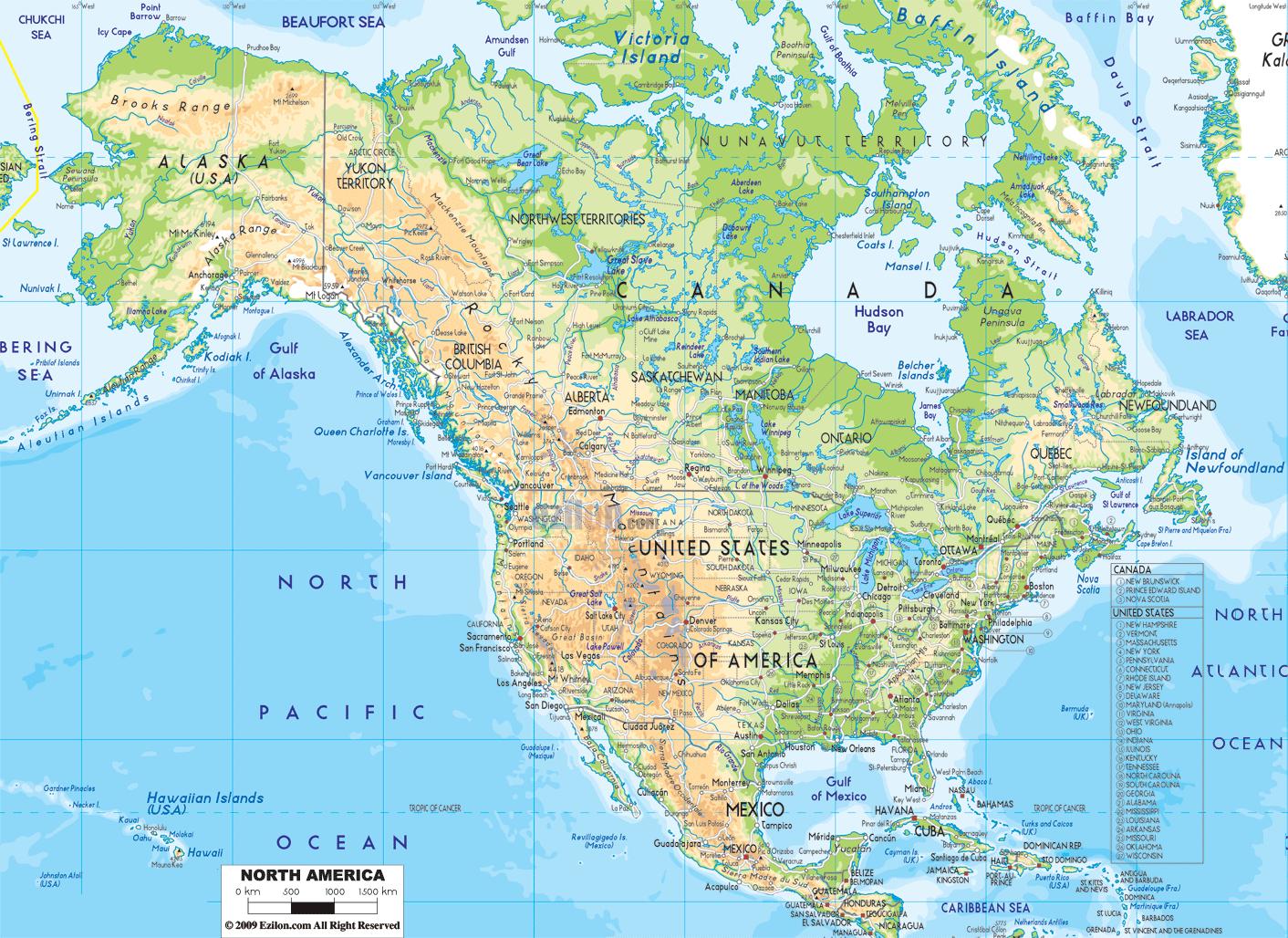 米国地理的地図 地形図 アメリカ 北アメリカ ア