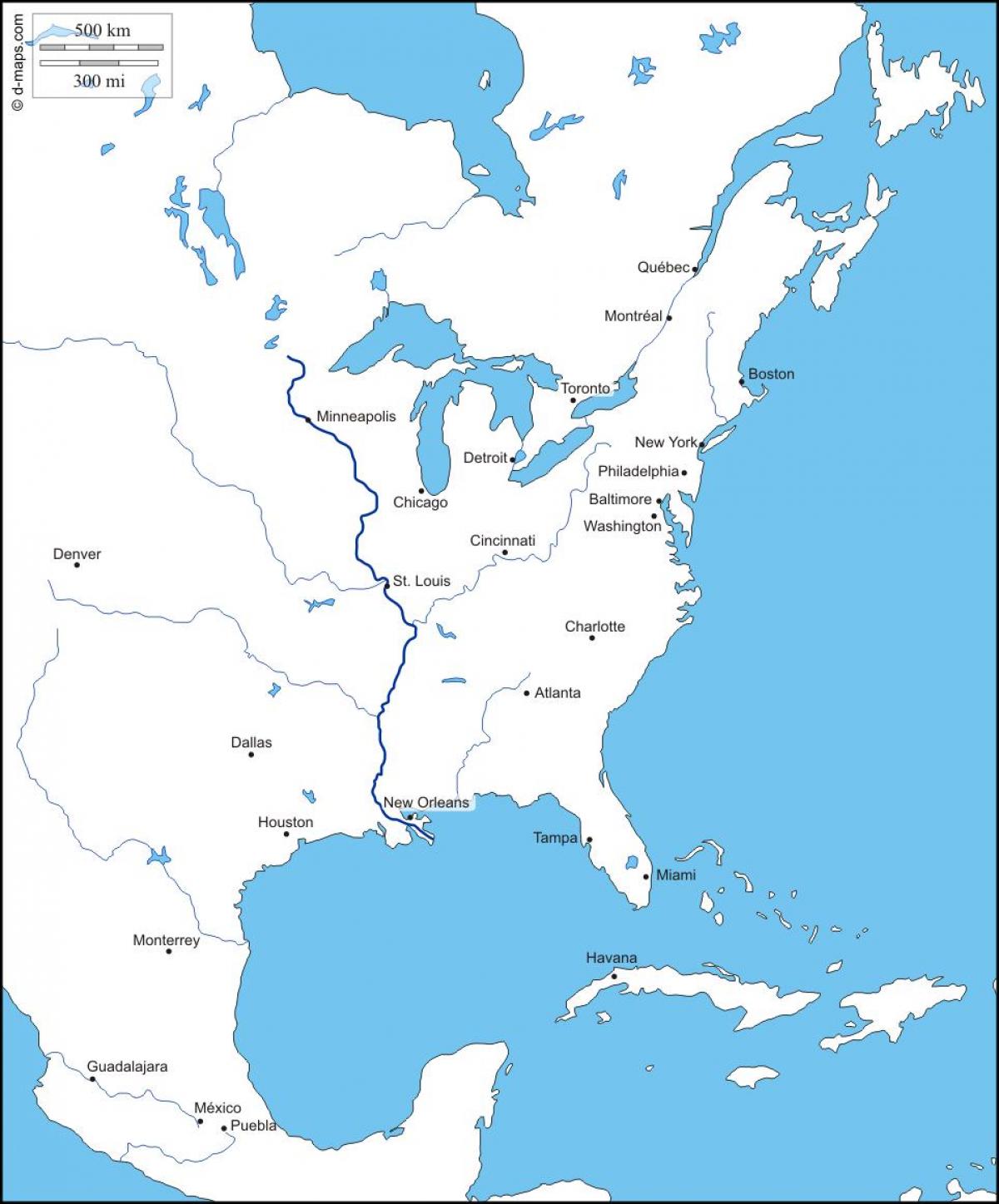 東海岸米地図 アメリカ東海岸図 北米 ア