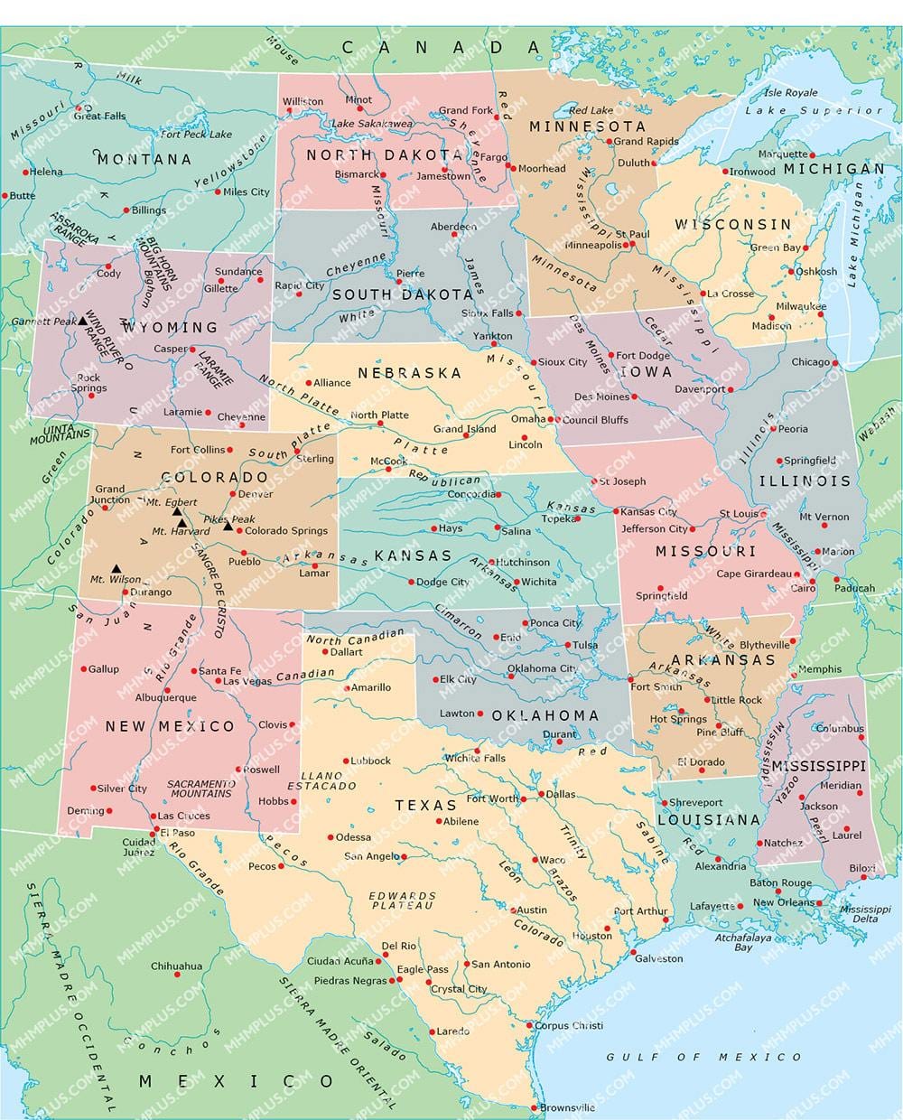 地図の中央米