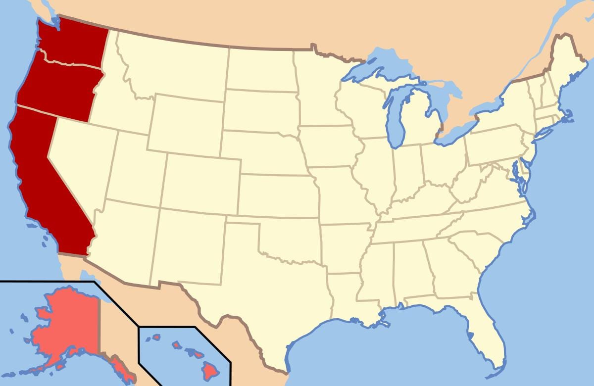 地図north west米国