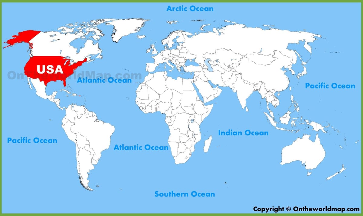 アメリカの世界地図