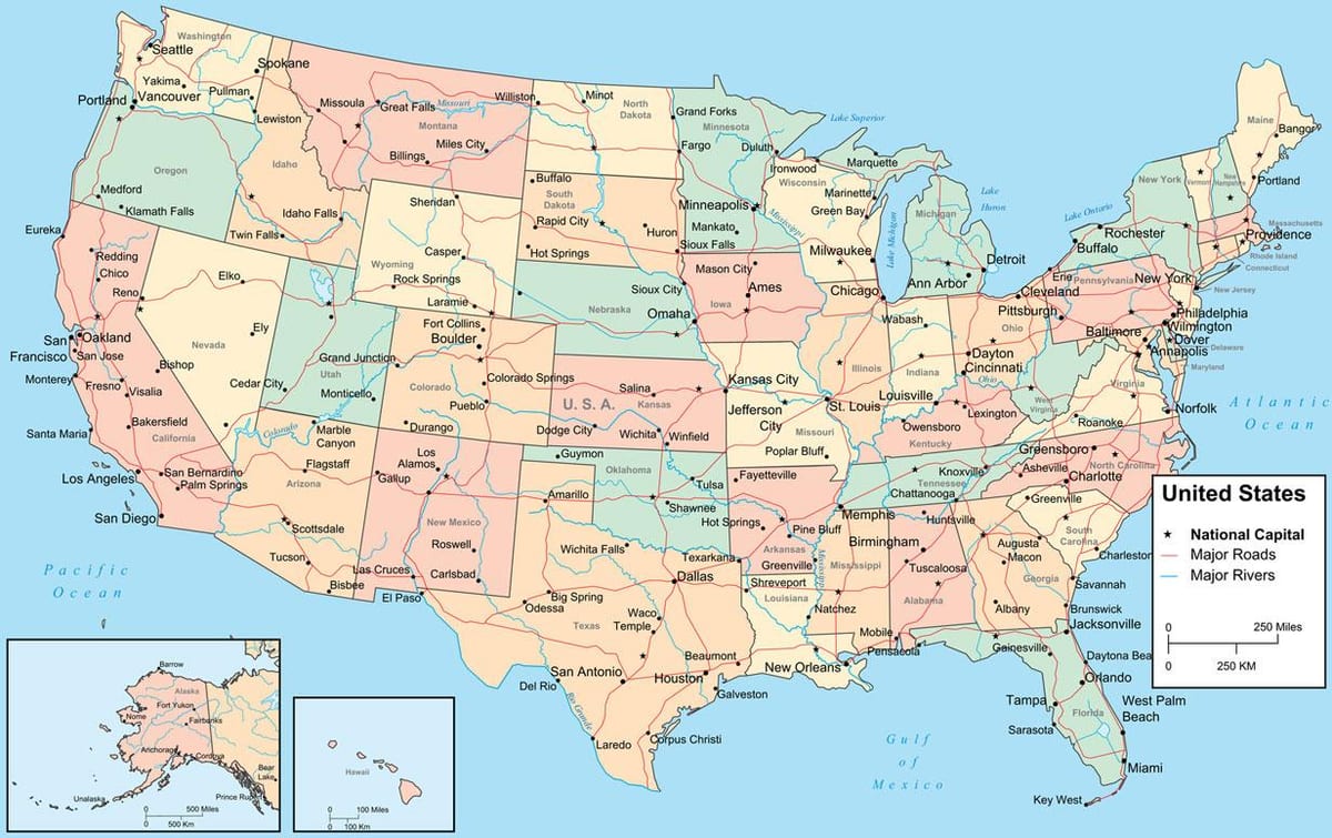 地図の米国
