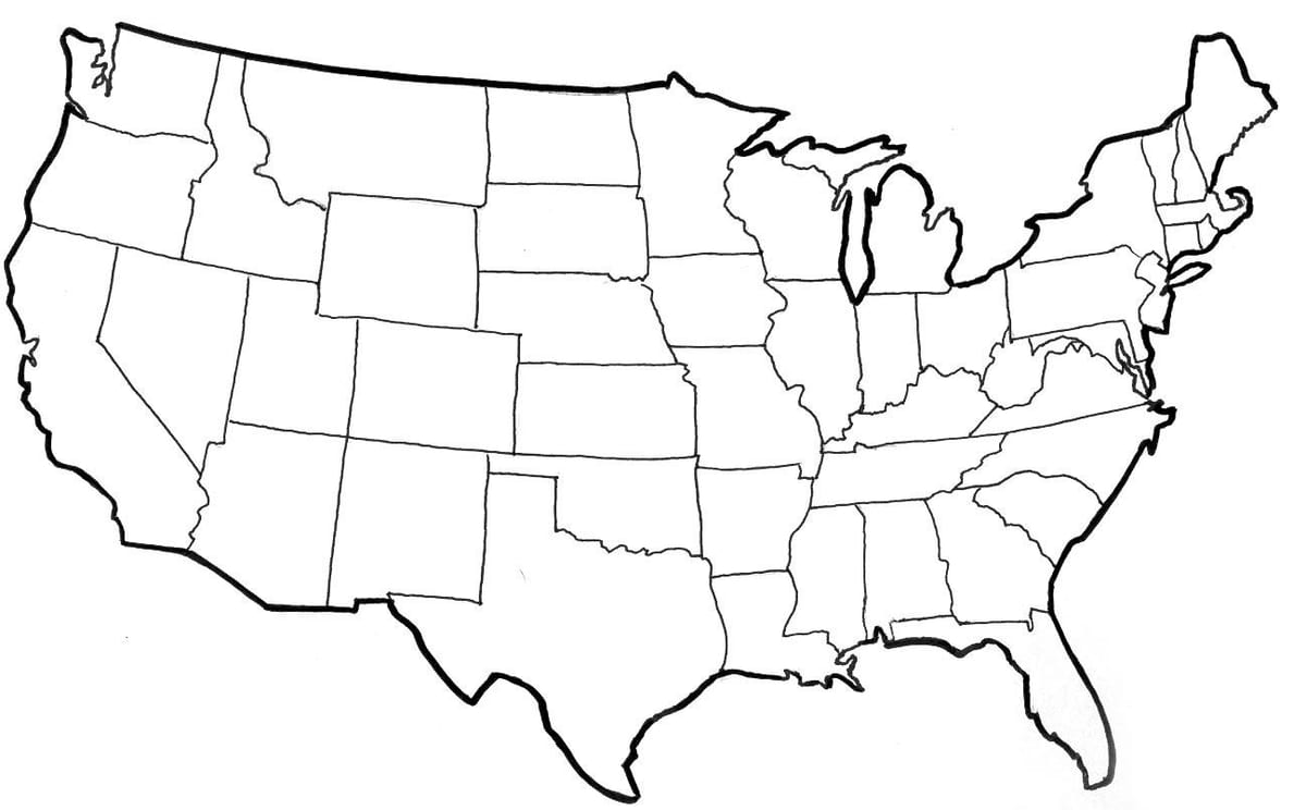 米国のベクトルの地図
