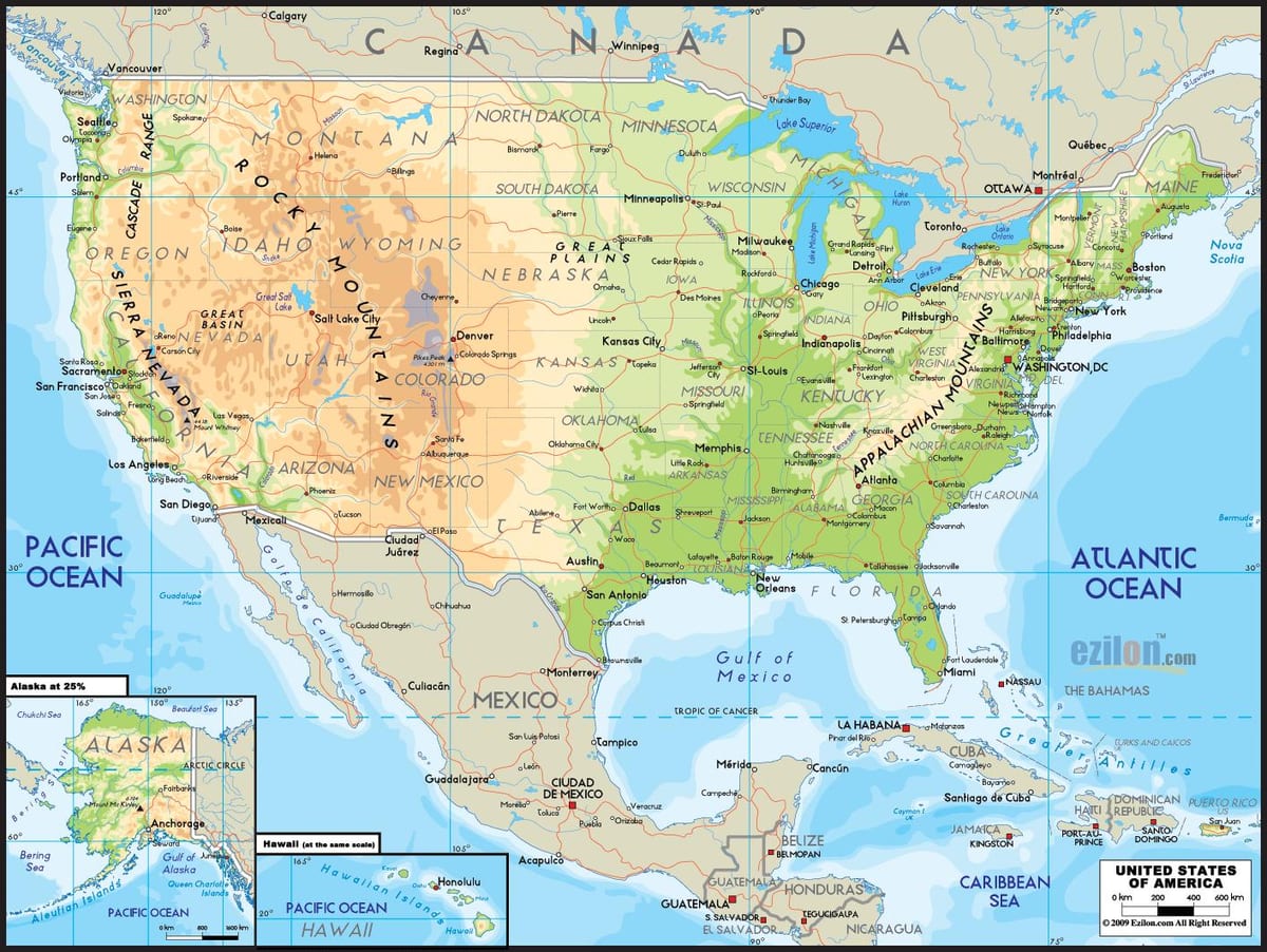 地図アメリカ合衆国