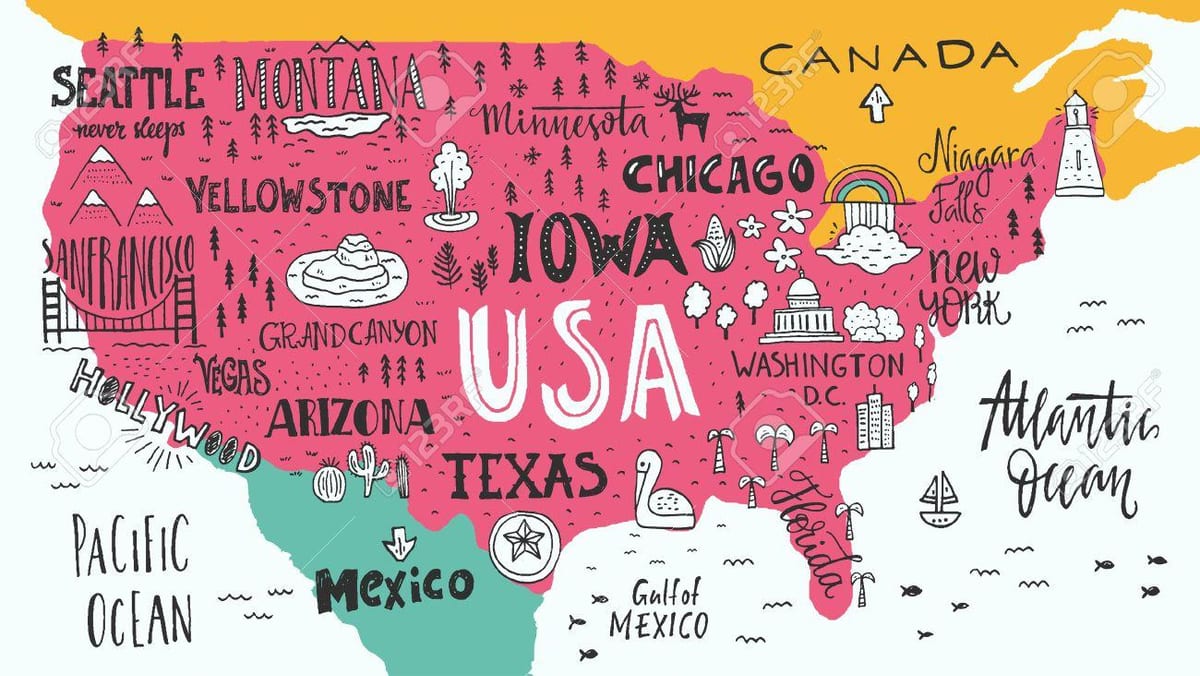 米国の見所地図