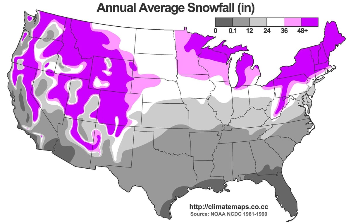雪地図米国