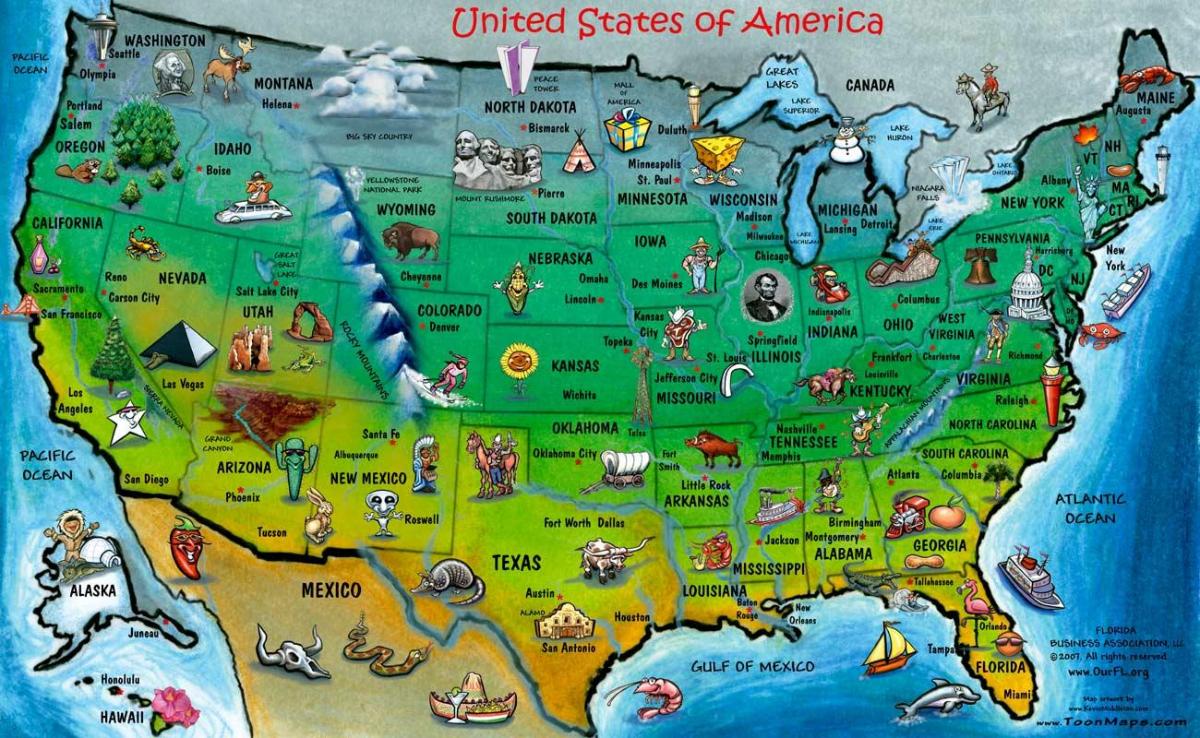 観光マップはアメリカ