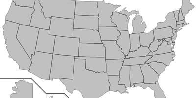 米国の空白地図
