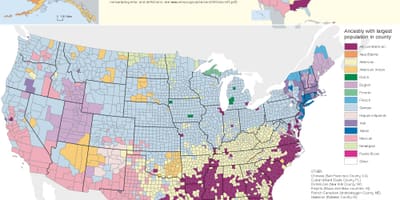 米国、民族の地図