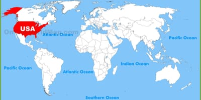 アメリカの世界地図