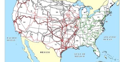 米貨物列車を地図