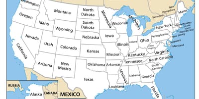 地図の米国の状況名称