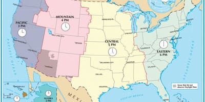 米国のゾーンの地図