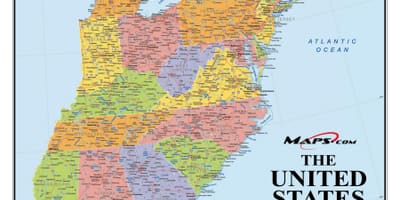 地図の米東海岸