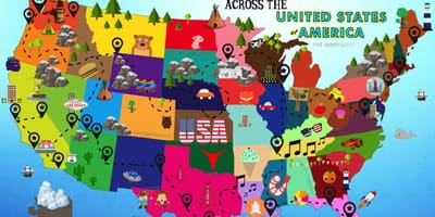 道旅行の米国の地図