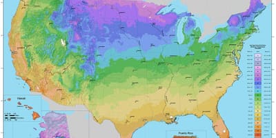 Usda工場hardinessゾーンの地図