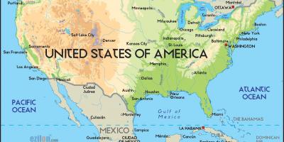 地図アメリカと海